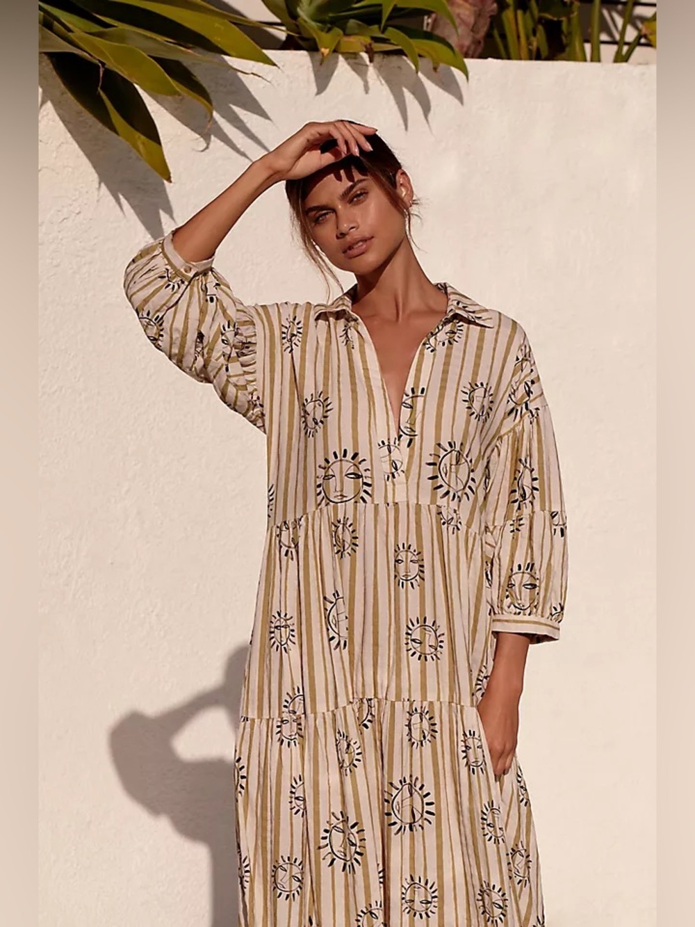 Anthropologie The LouLou Avenue Carolita Printed Tiered Shirt Dress - Picture 2 of 8